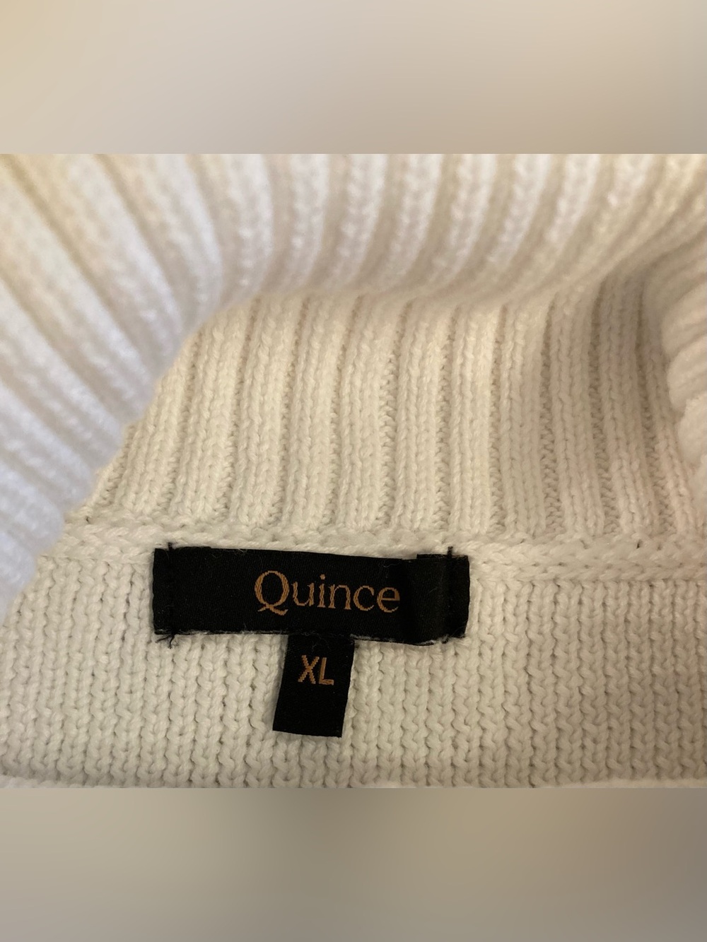 Quince 100% Cotton Women’s White Turtleneck Sweater - Picture 2 of 7
